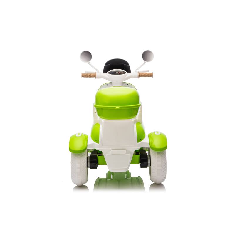 12V Kids Electric Motorcycle, 3 Wheels Ride On Scooter with USB,Bluetooth,Lights,Storage Box, 2 Seats Dual Motor Motorbike