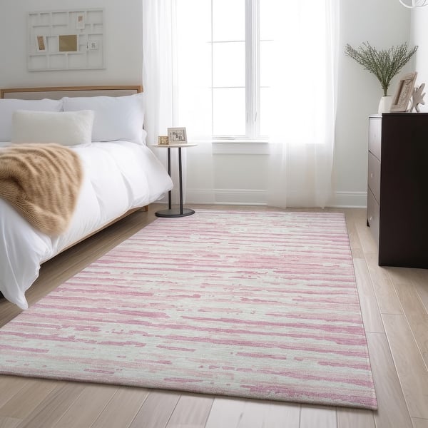 slide 2 of 6, Premium Washable Super Soft Modern Scratches Mayfield Rug Pink - 10' x 14'