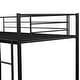 preview thumbnail 6 of 7, Twin Over Twin Metal Bunk Bed with Built-in Ladder and Guardrails, Black