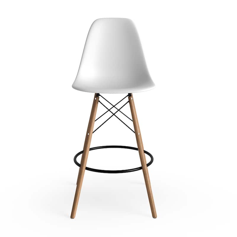 Paris Counter Height Stools (Set of 2) - White / Natural Legs