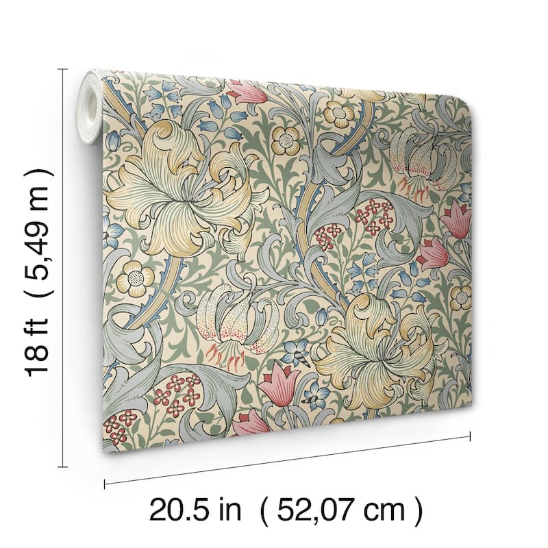 Golden Lily Linen Peel and Stick Wallpaper