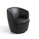 preview thumbnail 41 of 56, 2 Set Faux Leather Club Swivel Barrel Accent Chair