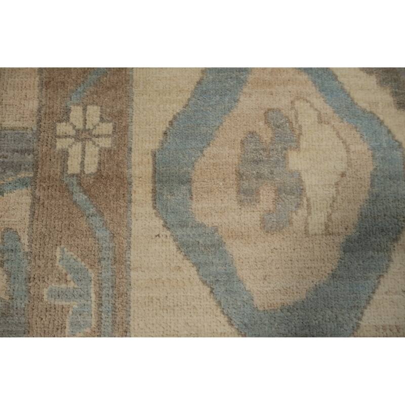 Hand Knotted Oriental 100% Wool Carpet Transitional All-Over Greys & Charcoal Oushak Area Rug - 13' 6'' X 9' 9''