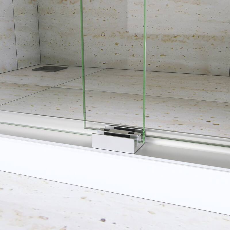 Double Sliding Framed Shower Door in Matte Black Finish