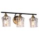 preview thumbnail 20 of 18, Modern Black Gold Bathroom Vanity Light Hammered Glass Wall Sconces