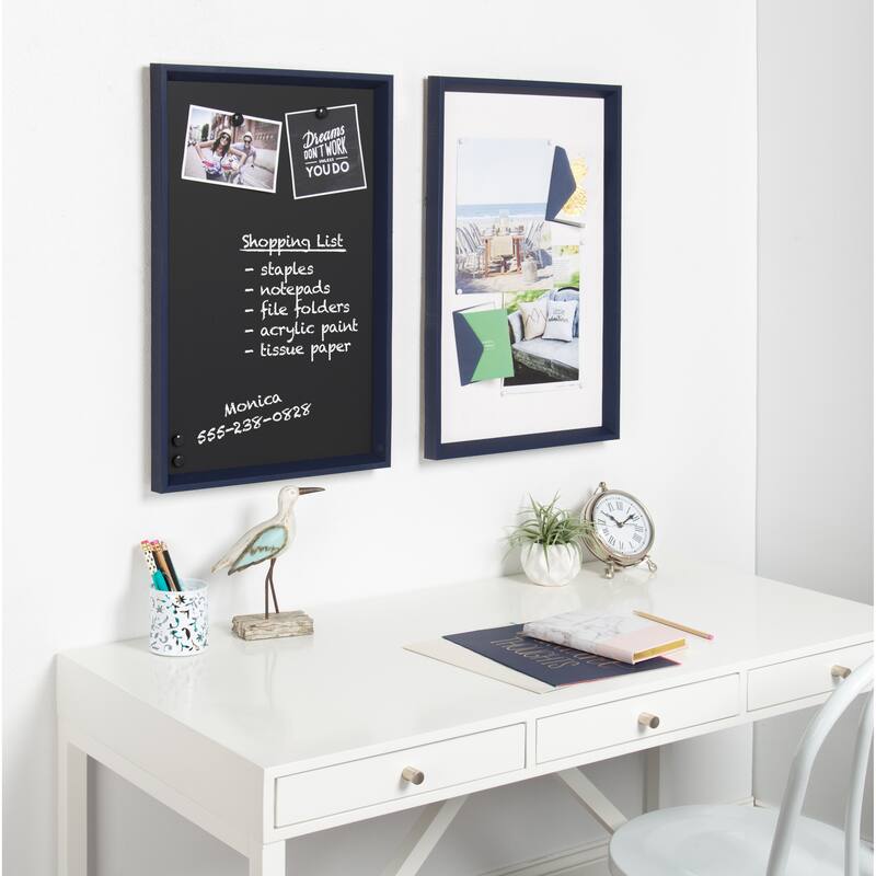 Kate and Laurel Calter Framed Linen Fabric Pinboard
