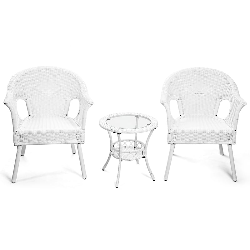 Cozywor 3-Piece Outdoor Wicker Patio Bistro Chair Set