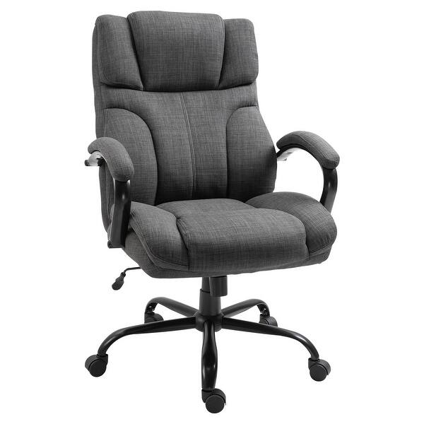 slide 2 of 9, High Back Big and Tall Executive Office Chair, Ergonomic Computer Desk Chair, Adjustable Height Desk Chair with Wheels - N/A Grey
