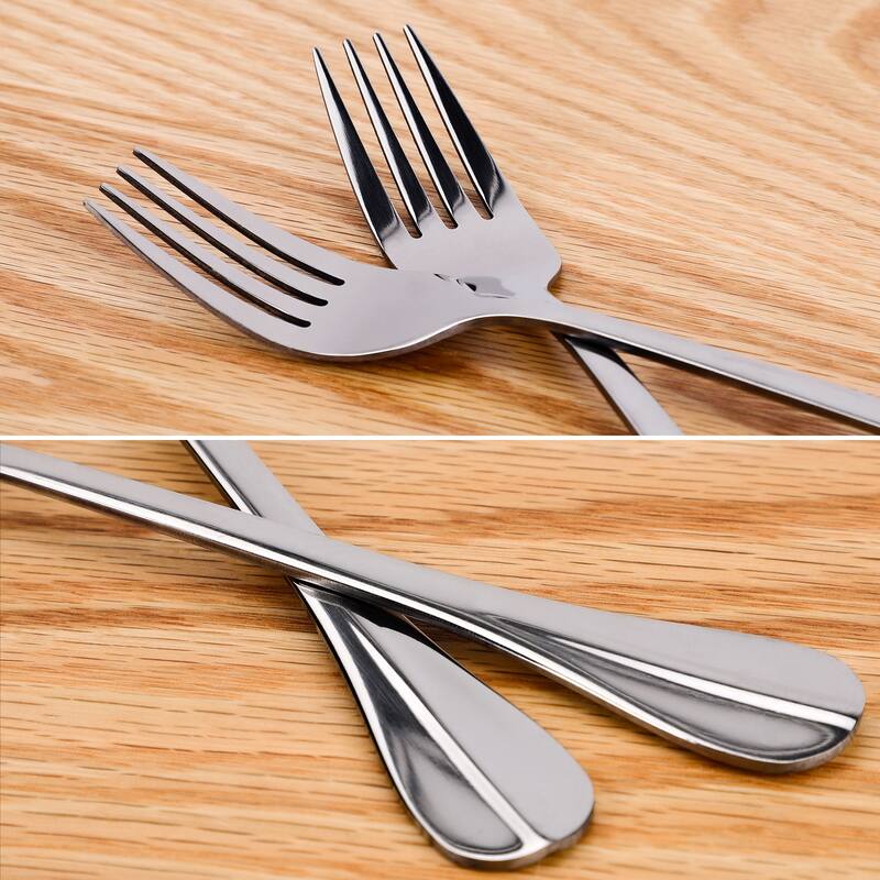 Restaurant Dinner Metal Tableware Flatware Serving Fork 7 Inches Long 8PCS - Silver Tone
