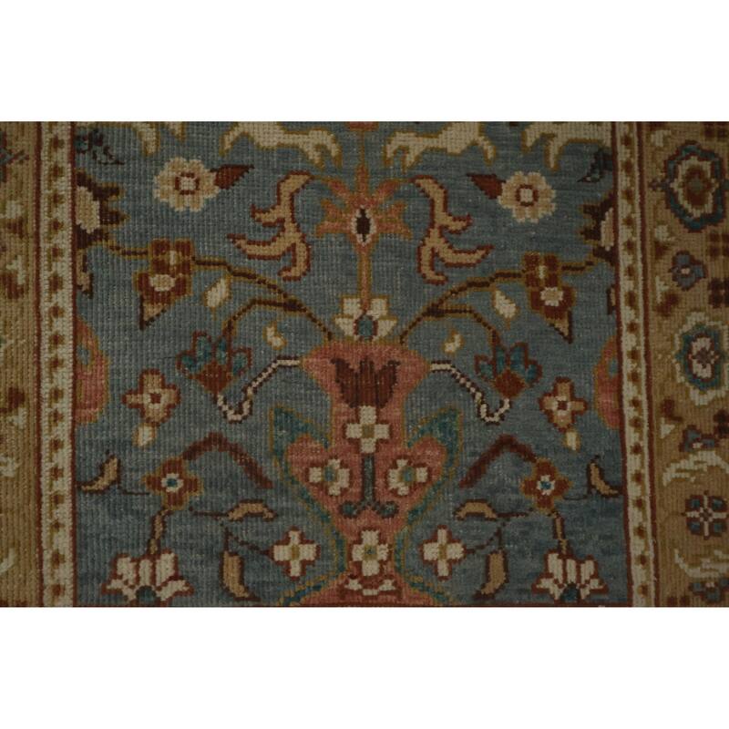 Hand Knotted Oriental 100% Wool Carpet Traditional All-Over Navy Blue & Blues Ziegler Area Rug - 3' 10'' X 2' 1''