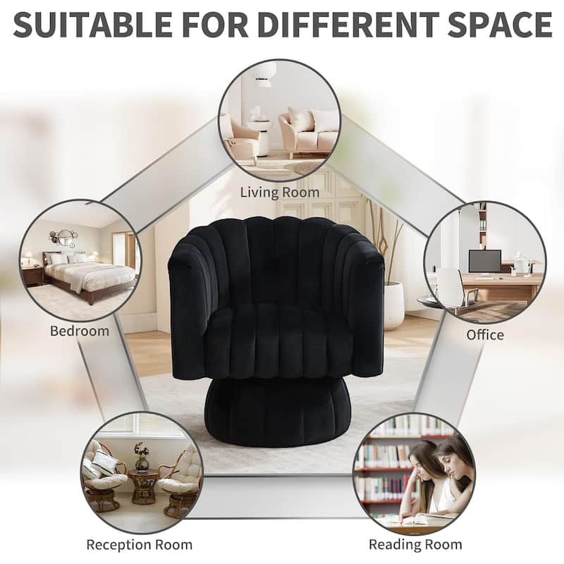 HOMYKA Swivel Accent Barrel Chair Cute Comfy Arm Chair Set 2