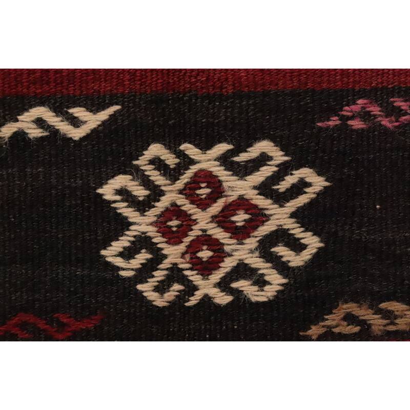Hand Woven Oriental 100% Wool Carpet Southwestern Tribal Red Kilim Area Rug - 9' 9'' X 5' 11''