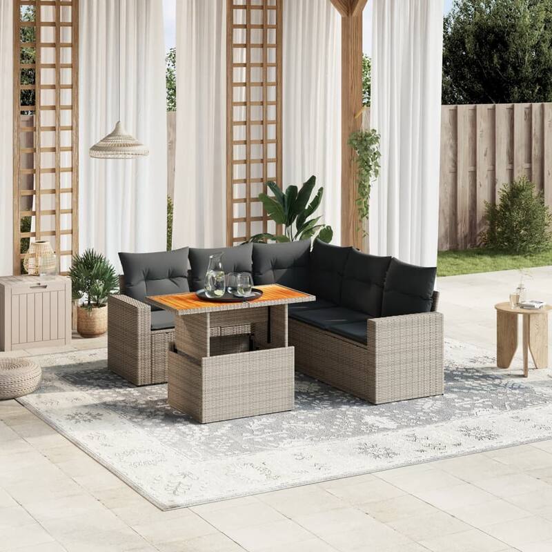 vidaXL Garden Sofa Set - 21.7 x 39.4 x 28.7 - Grey - form2