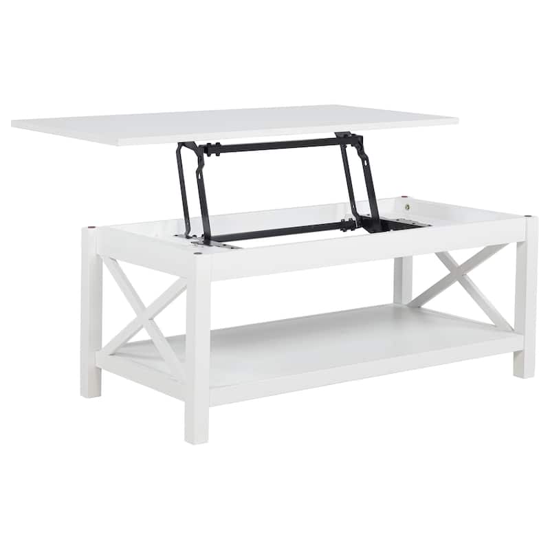 Skyview Rectangular Lift Top Coffee Table Set White