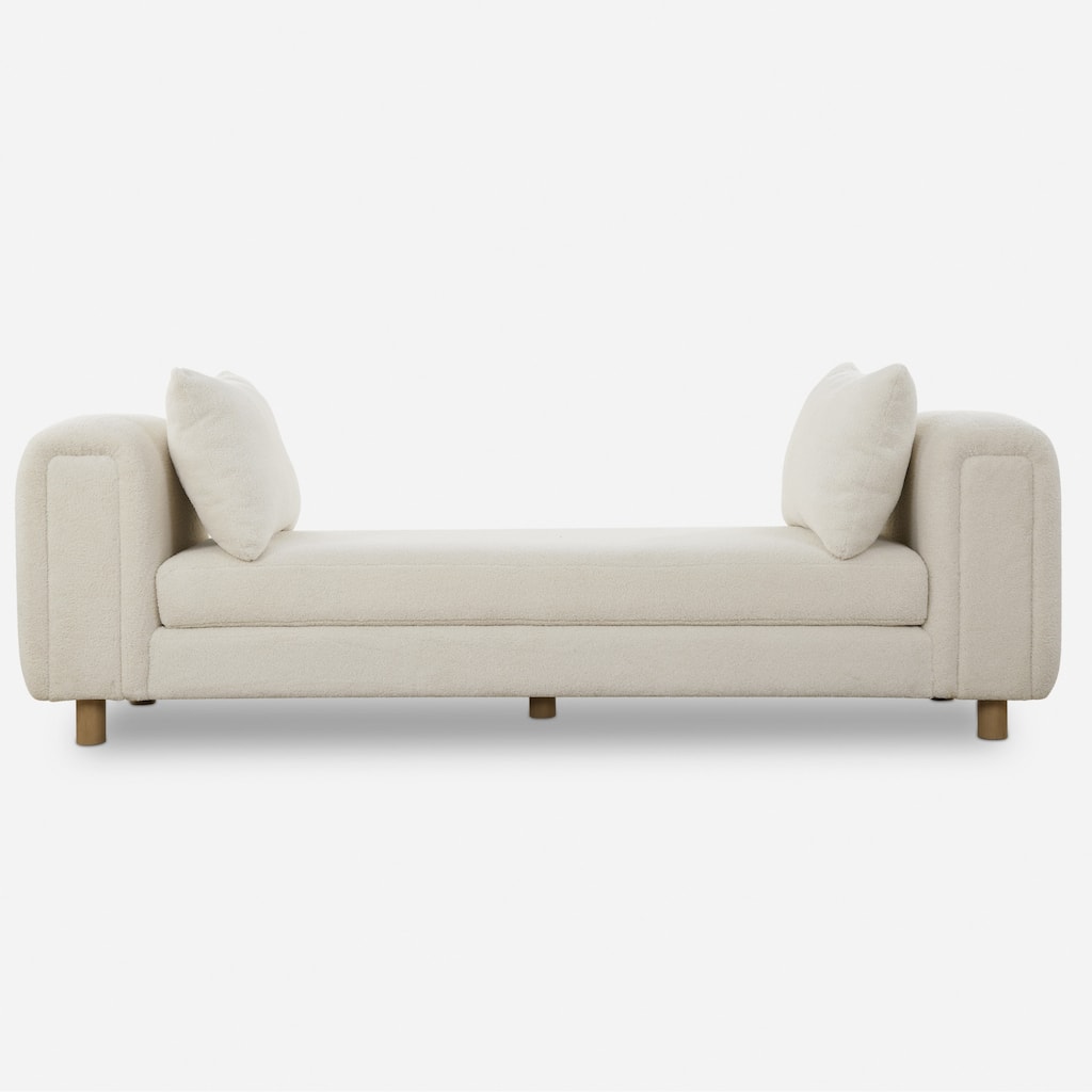 Uttermost 23836 Repose 91" Wide Wood Framed Polyester Bench with Two