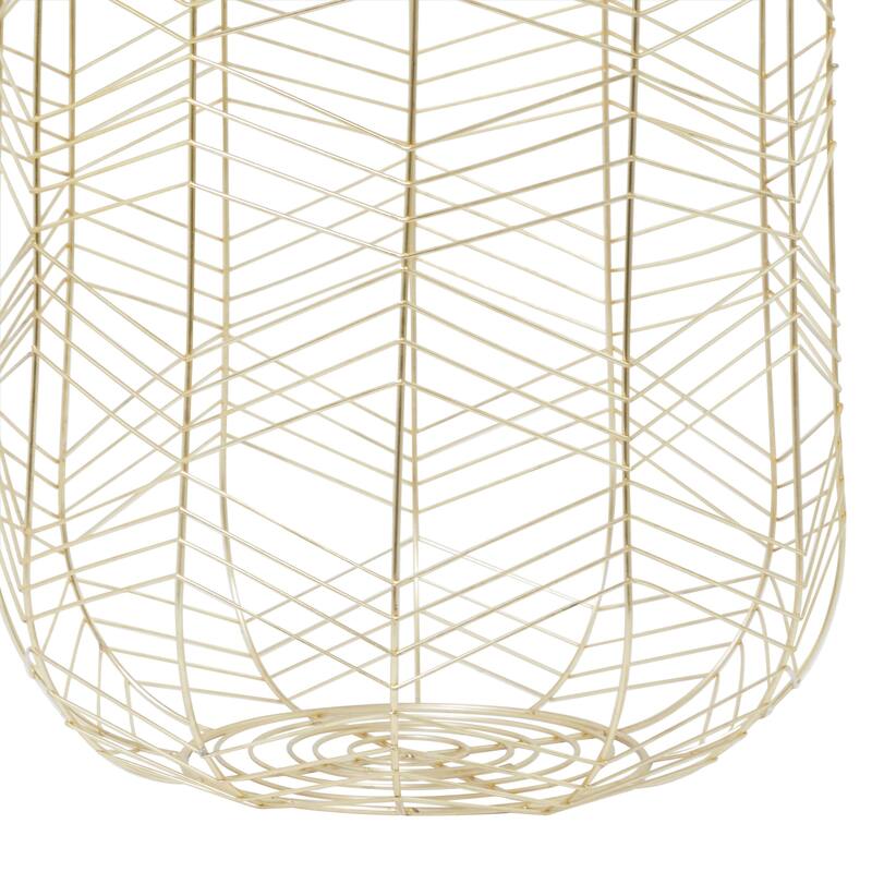 Metal Decorative and Functional Storage Basket with Faux Leather Handles - Set of 3 Silver or Gold - CosmoLiving by Cosmopolitan