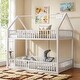 preview thumbnail 13 of 22, House-Shaped Design Bunk Bed with Playful Space, Twin over Twin White