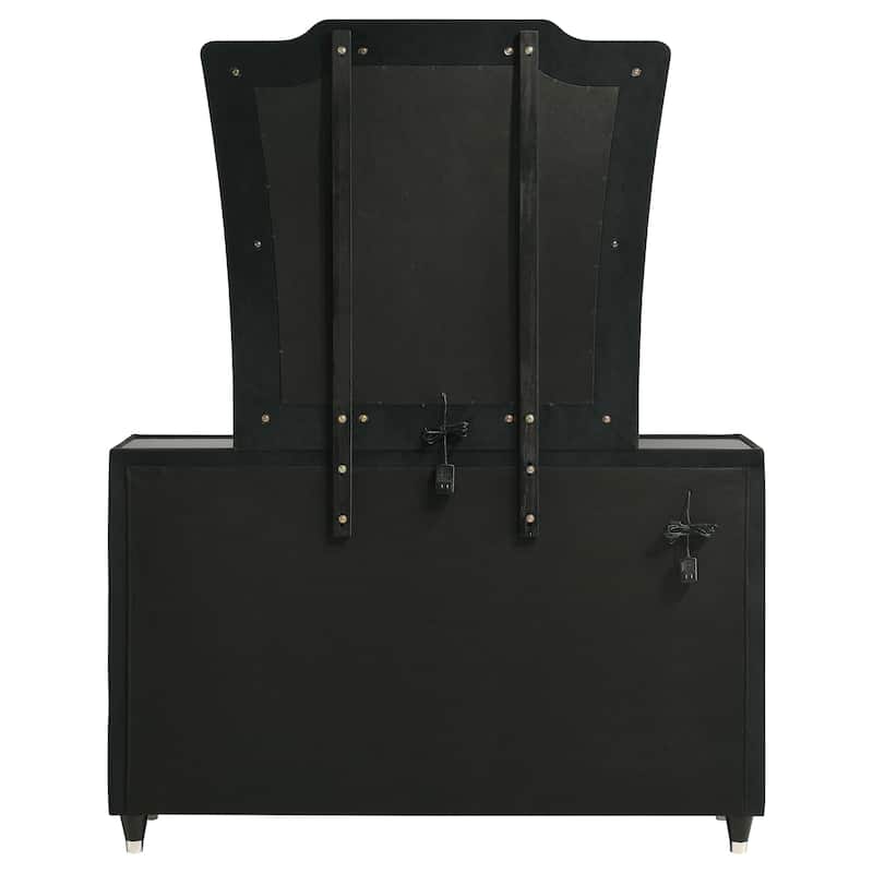 Lorient 8-drawer LED Bedroom Dresser Cabinet Black