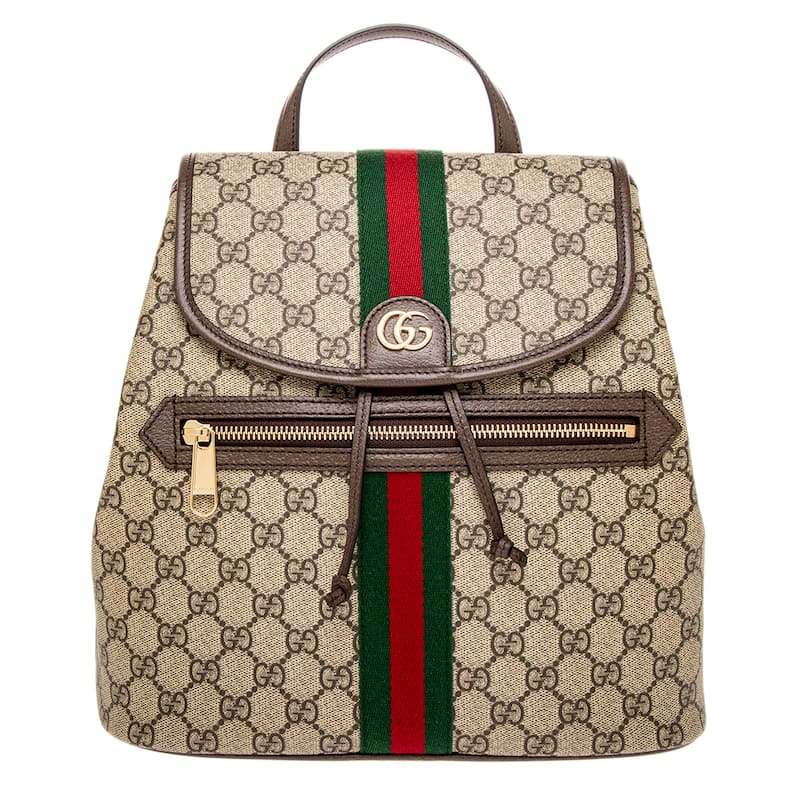 Gucci Ophidia Medium Backpack - Beige and Dark Brown with Multicolor - Beige and Dark Brown with Multicolor