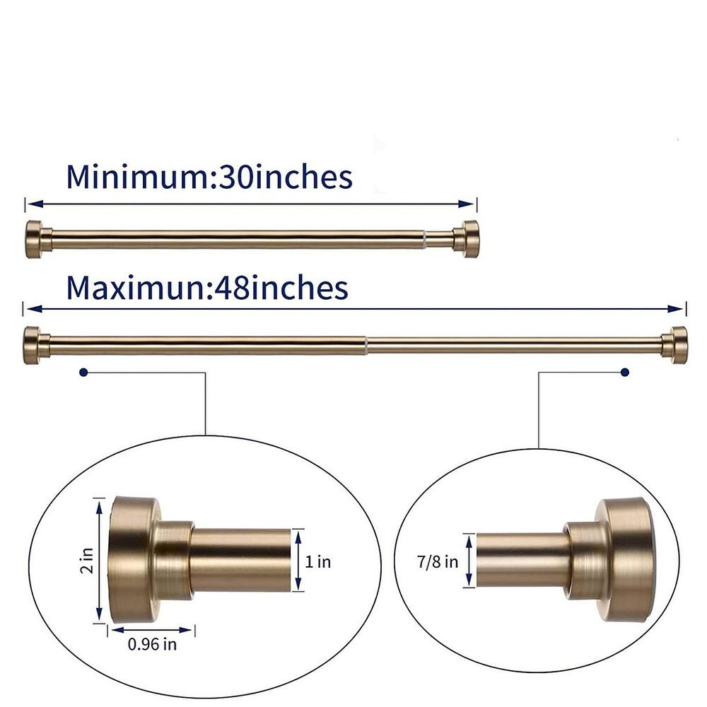 Tension Curtain Rod No Drill, NonSlip Spring Tension Rods Gold