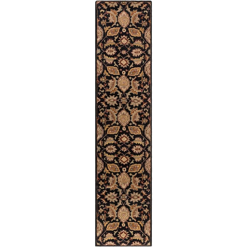 Hand-Tufted Alton Floral Wool Black Runner - 2'3" x 10' Runner