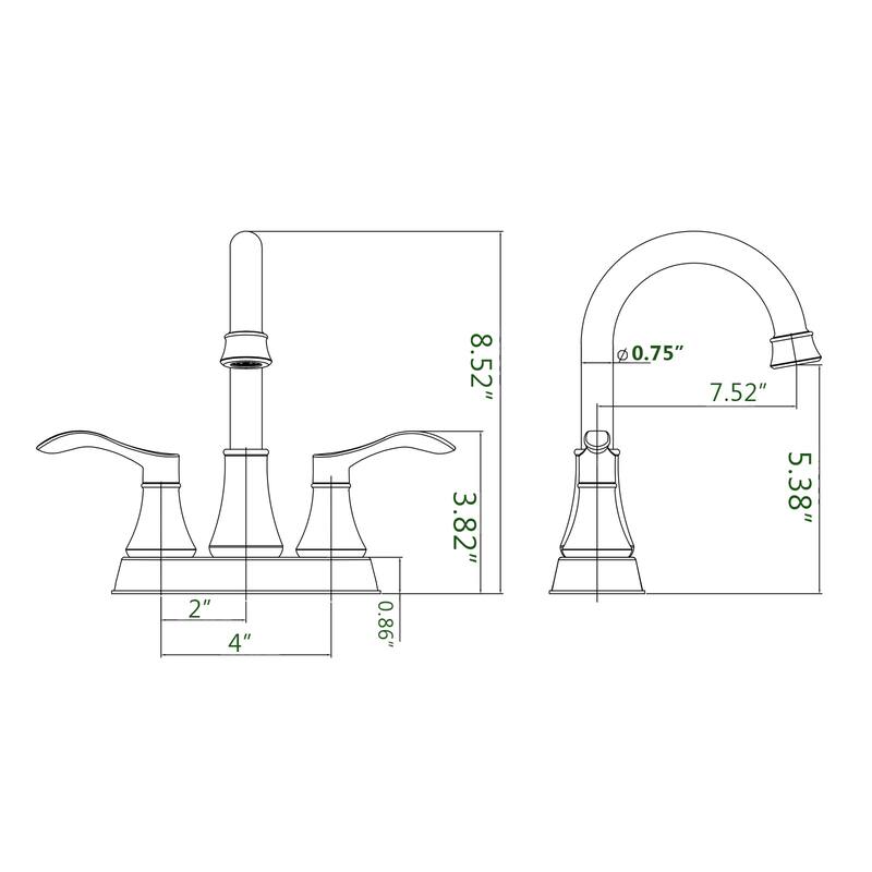 Topcraft Two Handle Bathroom Sink Faucet with Pop-Up Drainer