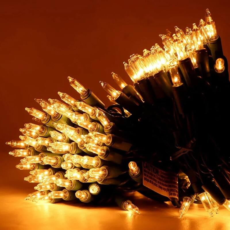 Clear White Christmas String Lights Set - Green