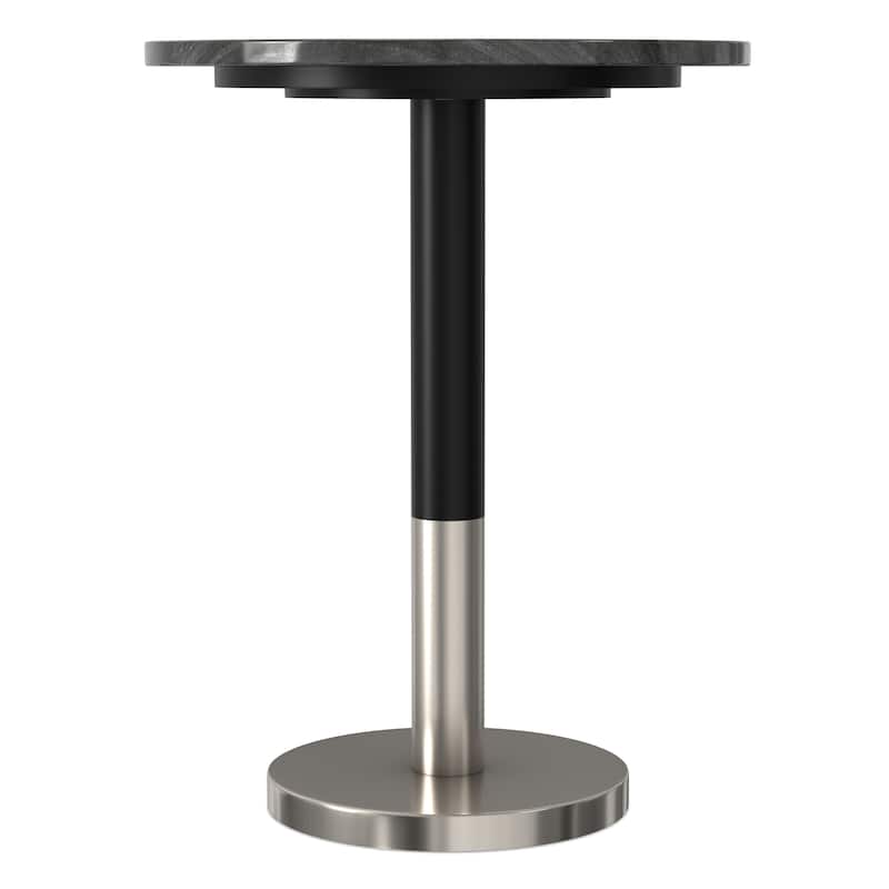 WYNDENHALL Ryan 16" Wide Modern Side Table in Genuine Marble and Iron - 15.7" d x 15.7" w x 21" h