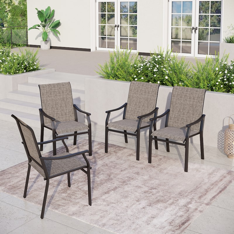 MAISON ARTS 2/4-Piece Patio Dining Chair, High Back Textilene Fabric Padded Armchairs