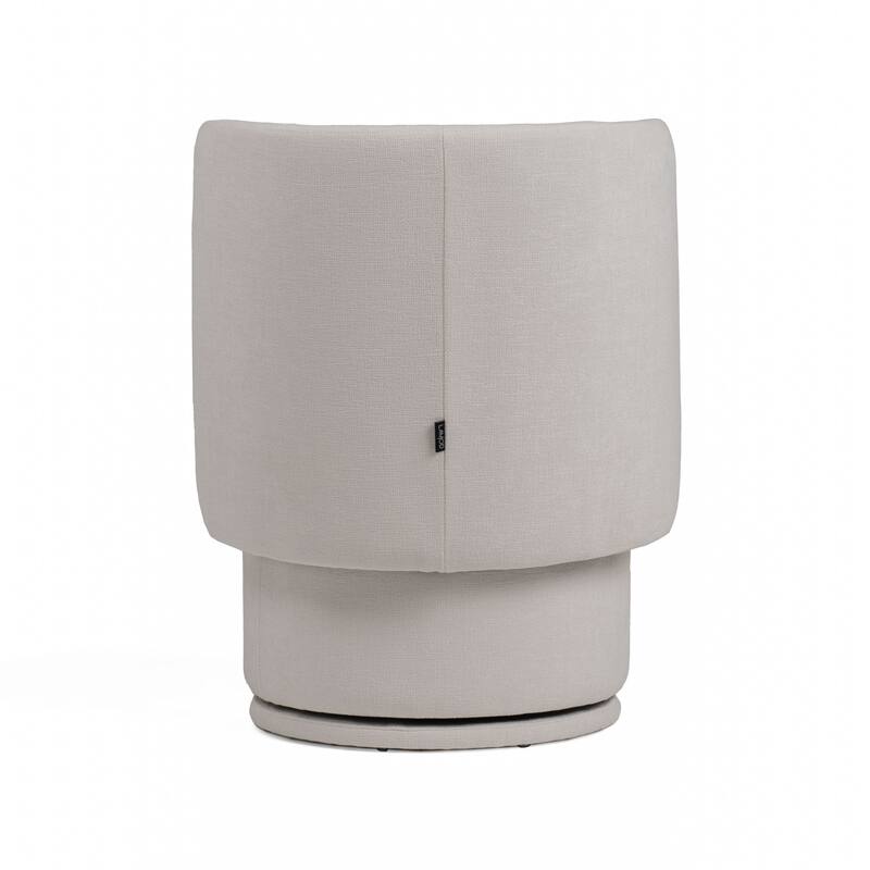 Divani Casa Norris Modern Ivory Fabric Swivel Dining Chair