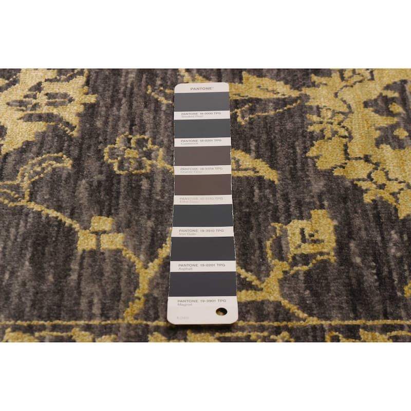 ECARPETGALLERY Hand-knotted Heritage Dark Grey Silk, Wool Rug - 6' x 9' 2"