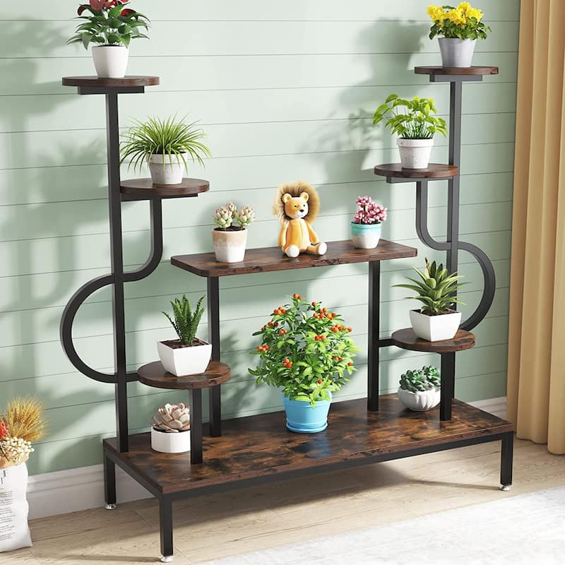 8 Tiers Metal Plant Stand, Large Tall Plant Shelf for Multiple Plants