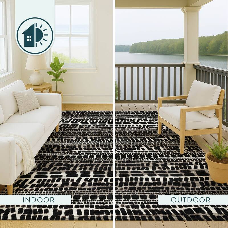 Machine Washable Indoor/ Outdoor Modern Winfield Chantille Rug