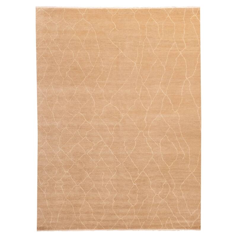 ECARPETGALLERY Hand-knotted Mystique Brown Wool Rug - 9'1 x 11'8