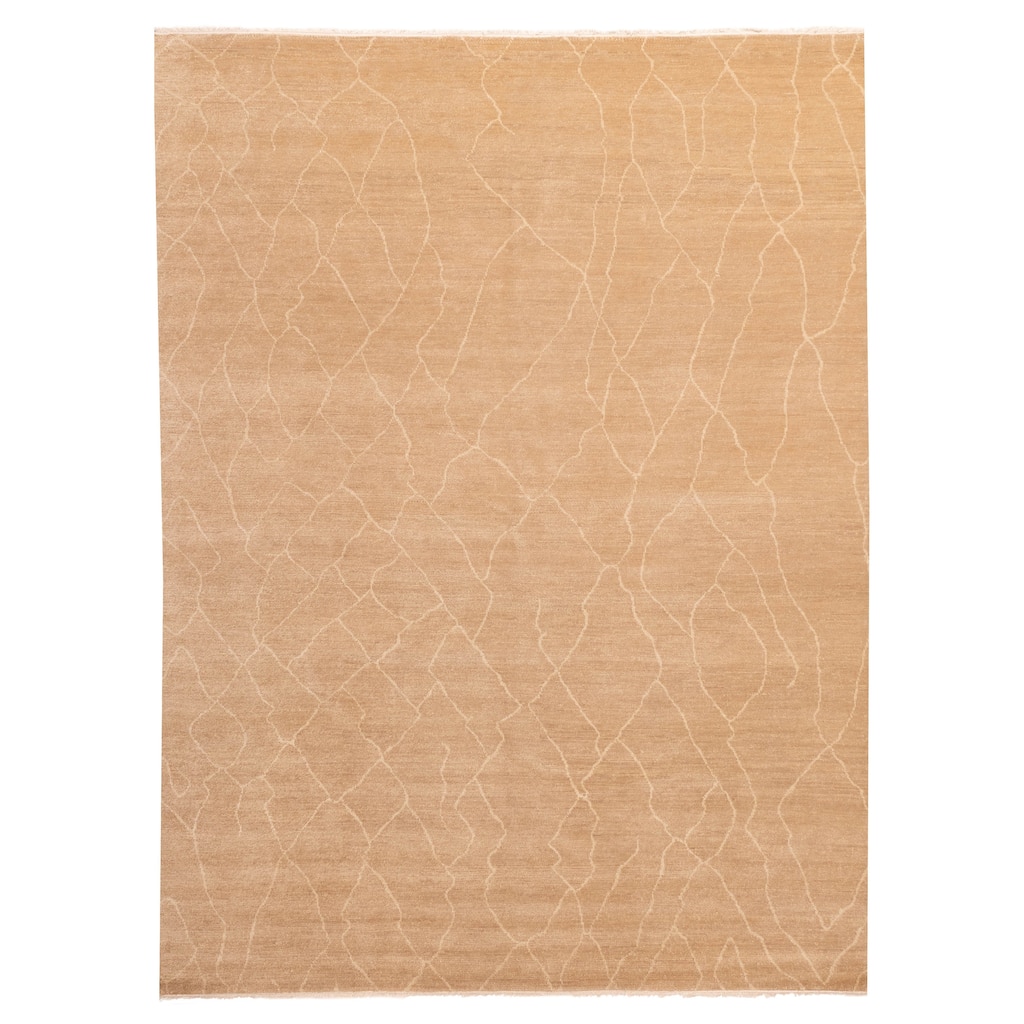 ECARPETGALLERY Hand-knotted Mystique Brown Wool Rug - 9'1 x 11'8