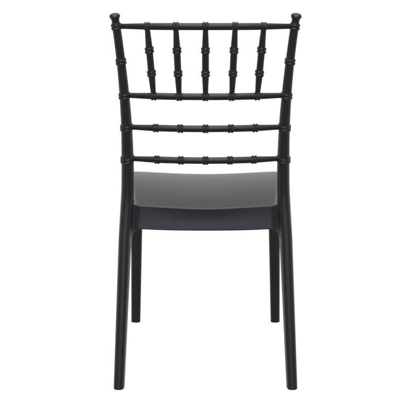 36" Black Stackable Outdoor Patio Armless Dining Chair