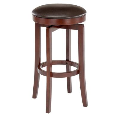 Malone Cherry Swiveling Backless Barstool