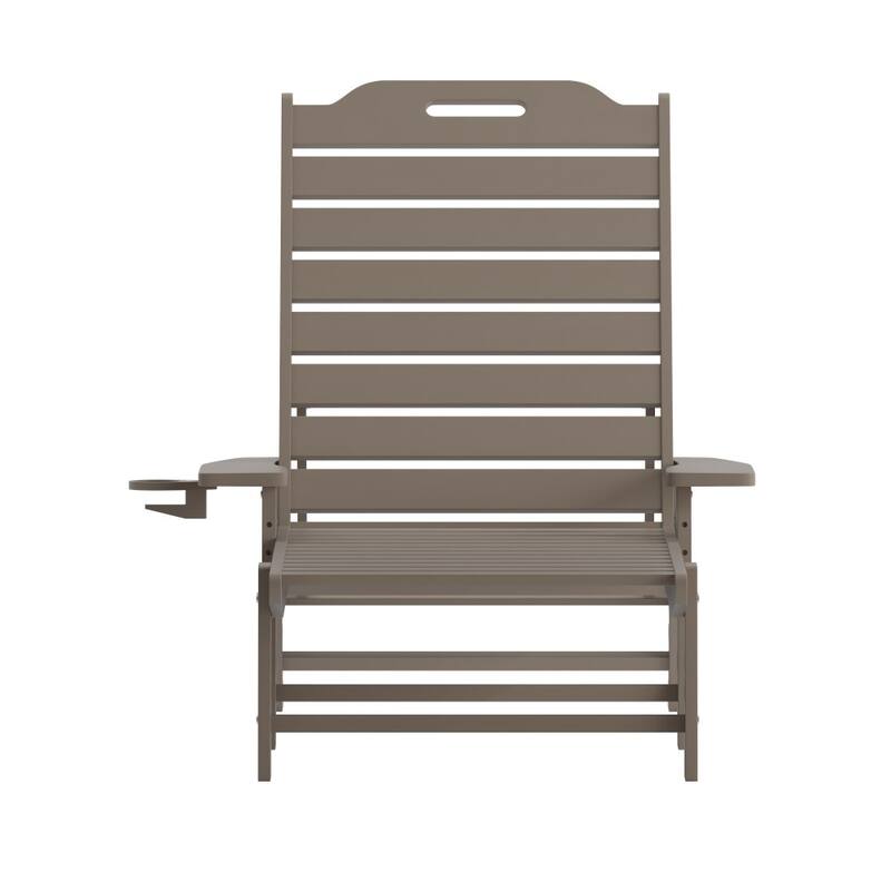 Set of 2 Outdoor Adjustable Lounge Chairs with Cupholders
