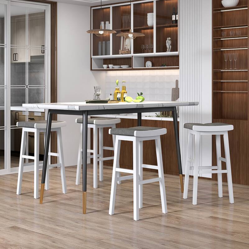 Costway Set of 2 Saddle Bar Stools Counter Height Backless Kitchen