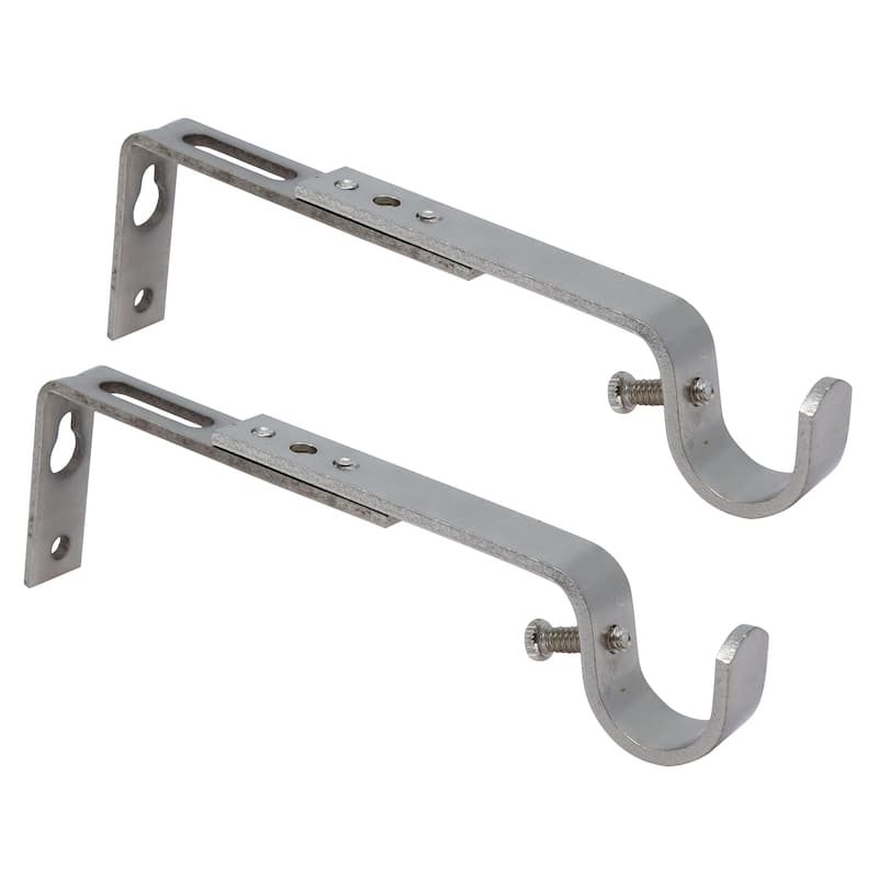 Meriville Set of 2 Curtain Drapery Rod Bracket for 1 1/4-Inch Rod, Adjustable