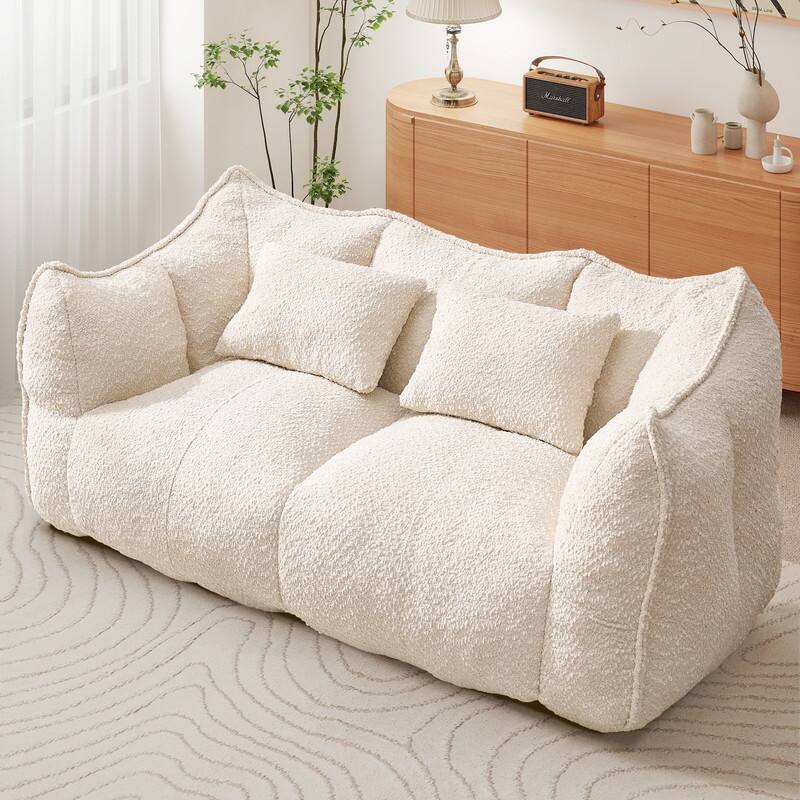 Rossetta Soft Comfortable Square Beanbag Chair with Armrests