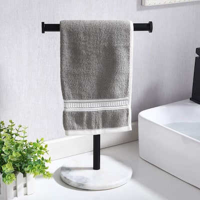 Countertop T-Shape Towel Rack Holer with Heavy Weight Marble Base