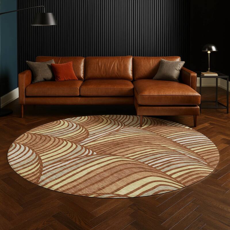 Machine Washable Indoor/ Outdoor Modern Parsons Chantille Rug