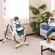 preview thumbnail 42 of 47, Multifunctional Folding Baby High Chair with Rolling Wheels and Adjustable Height - 40" x 23" x 36"-43.5"(L x W x H)