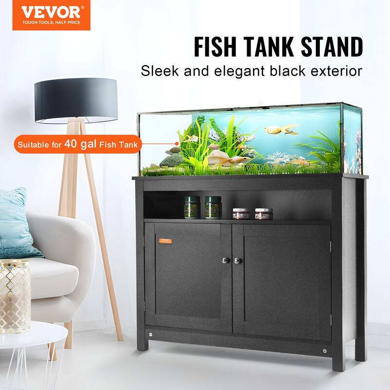 VEVOR Aquarium Stand Fish Tank Stand in MDF Turtle Tank Stand Reptile Tank Stand with Storage
