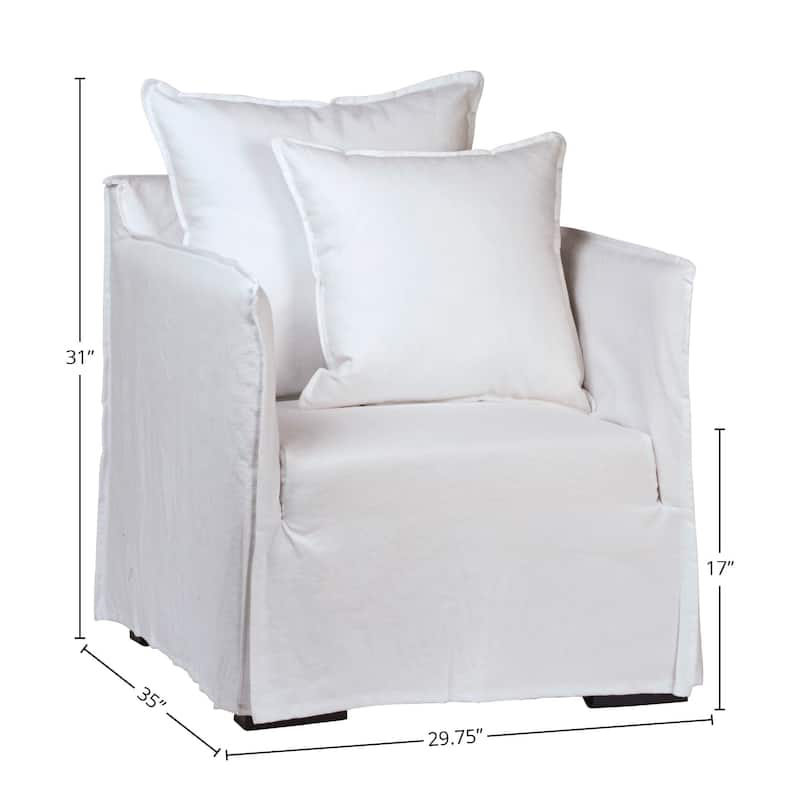 Caleb Linen Upholstered Occasional Chair, White