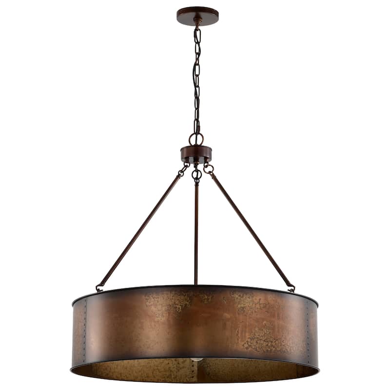 Kettle 5 Light Oversized Pendant with 60W Vintage Lamps Included - Weathered Oxidized Bronze/Brass
