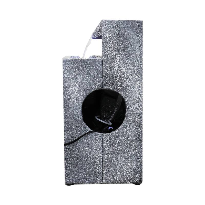 15.7in H Tabletop Water Fountain w/LED Light for Home and Office Decor