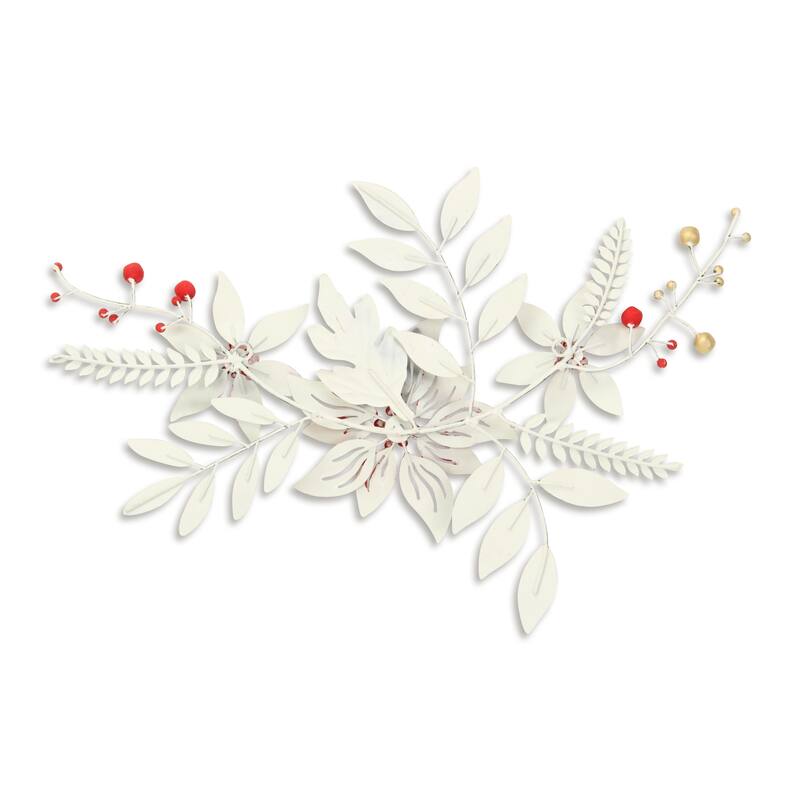 Clara Holiday Poinsettia Metal Floral Arrangement