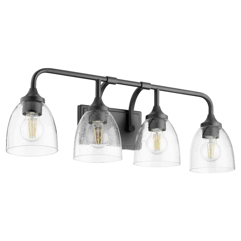 Quorum International Enclave 4 Light 27" Wide Vanity Light - Matte Black / Clear / Seeded